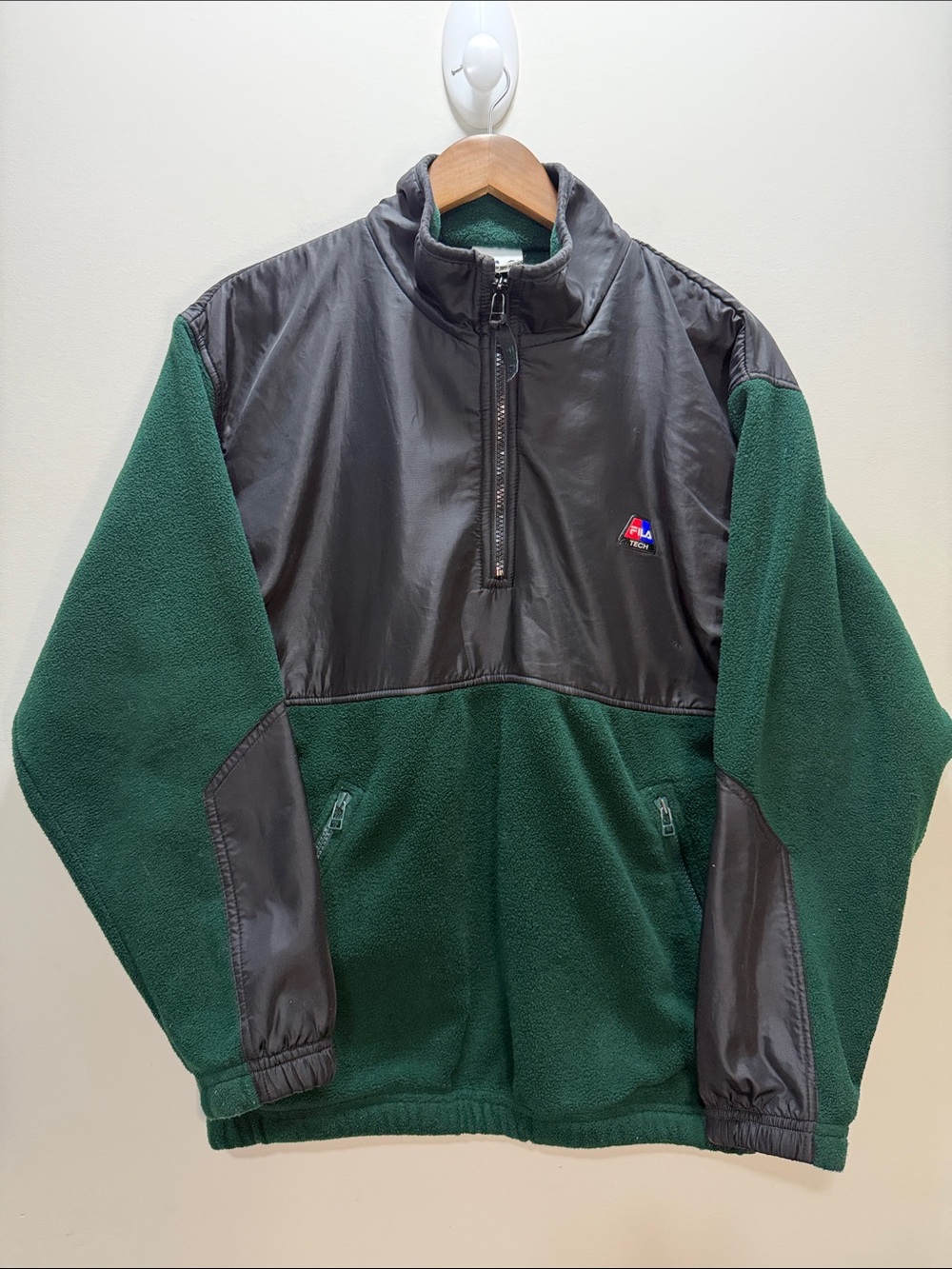 Vintage 90s Men’s Fila Tech Fleece Half-Zip Pullover Jacket Size Small
